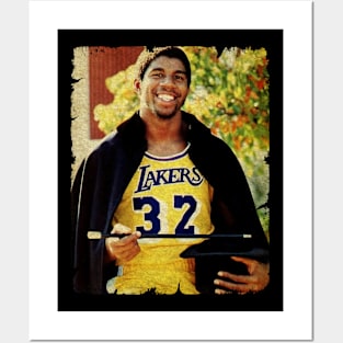 Magic Johnson in Lakers Posters and Art